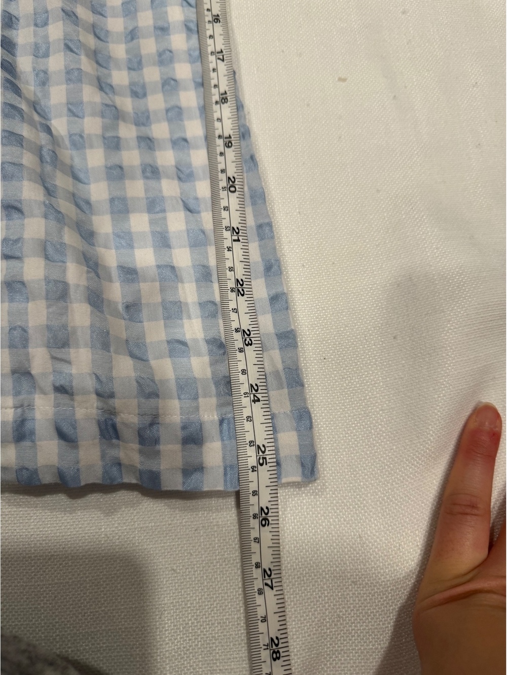 Madewell Blue White Gingham Tie Strap Mini Dress Size 8 Picnic Seersucker - Picture 9 of 9